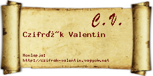 Czifrák Valentin névjegykártya